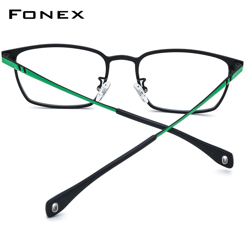 FONEX Multicolor Titanium Glasses Frame Men New Fashion Brand Design Square Eyeglasses Women Japanese Ultralight Eyewear 85856