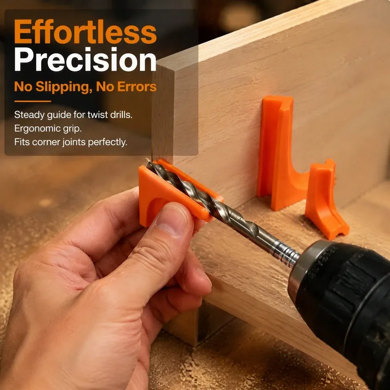 3Pcs/Set 3D‑Printed V‑Type Drill Guide, Compact Drill Bit Locator Multi‑Size Drilling Positioning Tool for DIY Handwork
