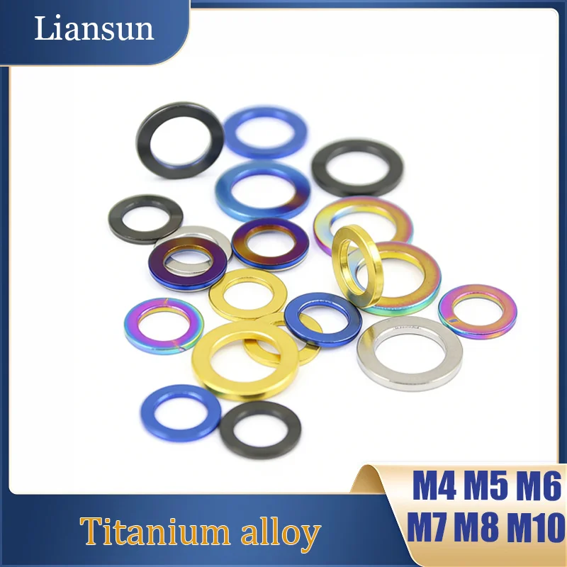 

5-10Pcs Titanium Alloy Flat Washer M4 M5 M6 M7 M8 M10 Flat Spacer Gaskets for Motorcycle Car Cycling Accessories