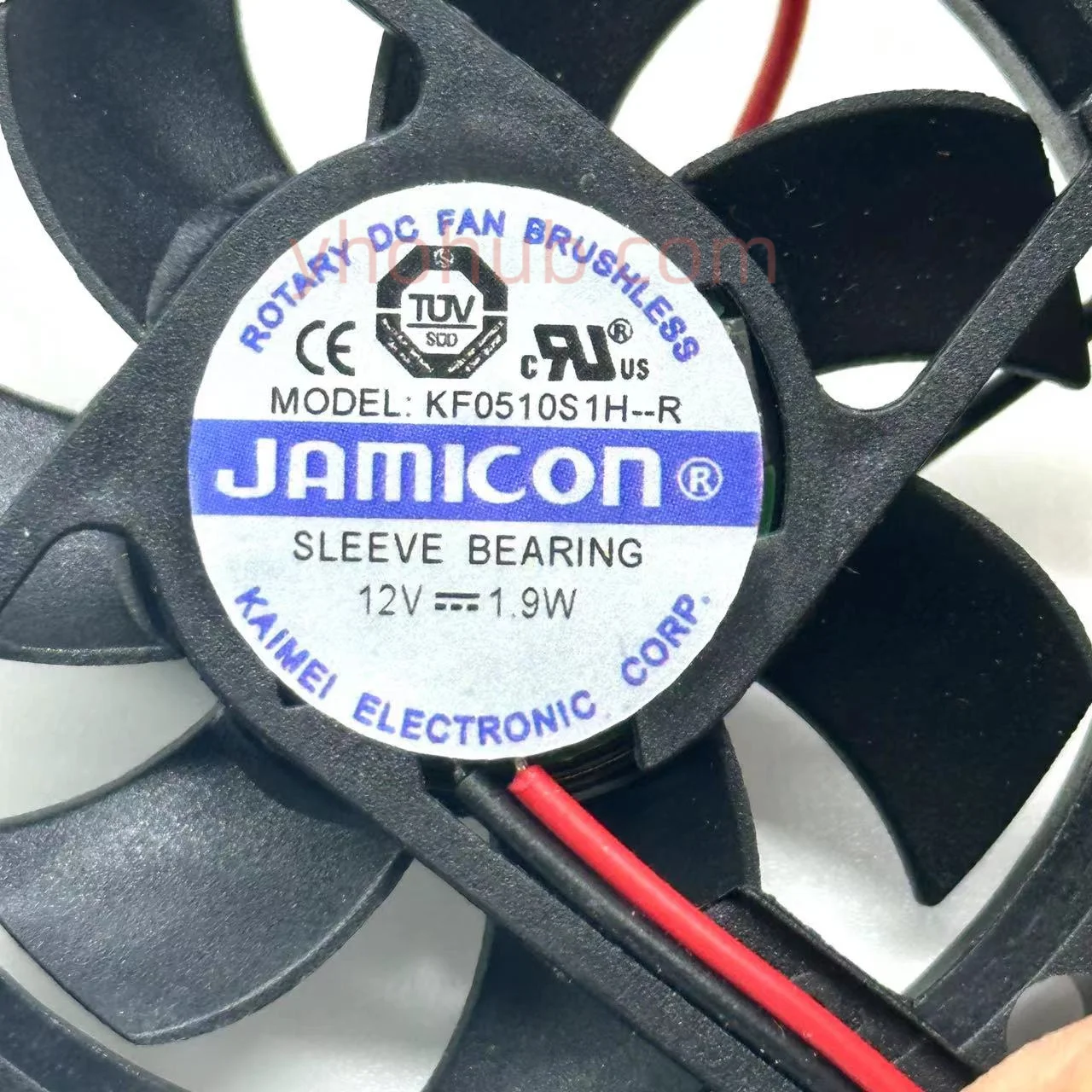 Jamicon KF0510S1H-R DC 12V 1.9W 50x50x10mm 2-wire Server Cooling Fan