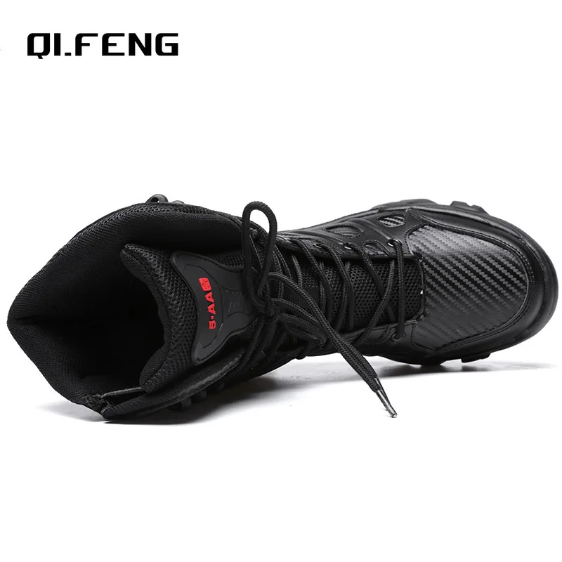 Big Size 47 Men\'s Boot Combat Mens Ankle Boot Tactical Warm Fur Army Boot Male Shoes Work Safety Shoes Motocycle Boots