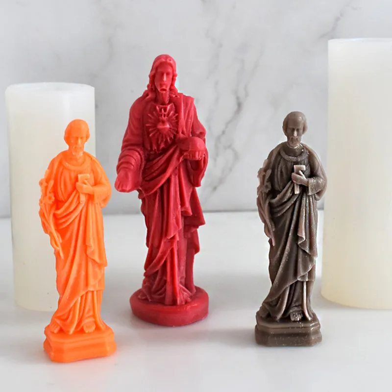 Jesus Aromatherapy Candle Silicone Mold DIY Resin Epoxy Tool Ornament Character Modeling Soap Mold Candle Making Supplies