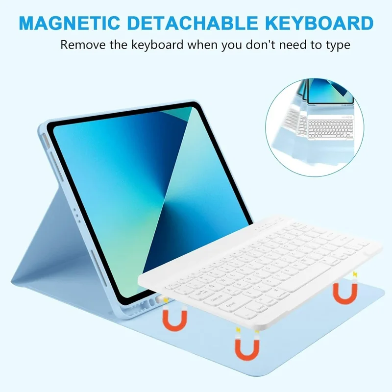 With Pencil Holder For Redmi Pad 2 9.7 Case with Keyboard Detachable Wireless Keyboard Tablet Cover Redmi Pad 2 SE 9.7 Funda