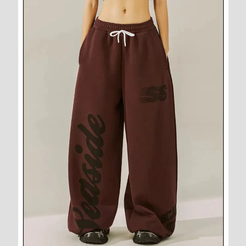 2026 High-Waist-Hose mit Kordelzug, locker geschnitten, Hip-Hop-Tanz- und Sport-Hose für Damen und Kinder, modische, lässige lange Hose, für alle Jahreszeiten, normale Passform – Detail 9