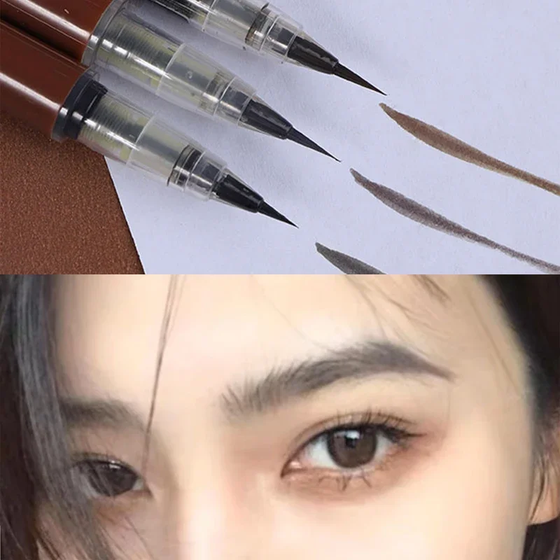 0.01 مللي متر فائقة غرامة السائل الحاجب القلم مقاوم للماء Microblading الحاجب قلم الحواجب العرق واقية سهلة لرسم البني رمادي الحاجب ماكياج