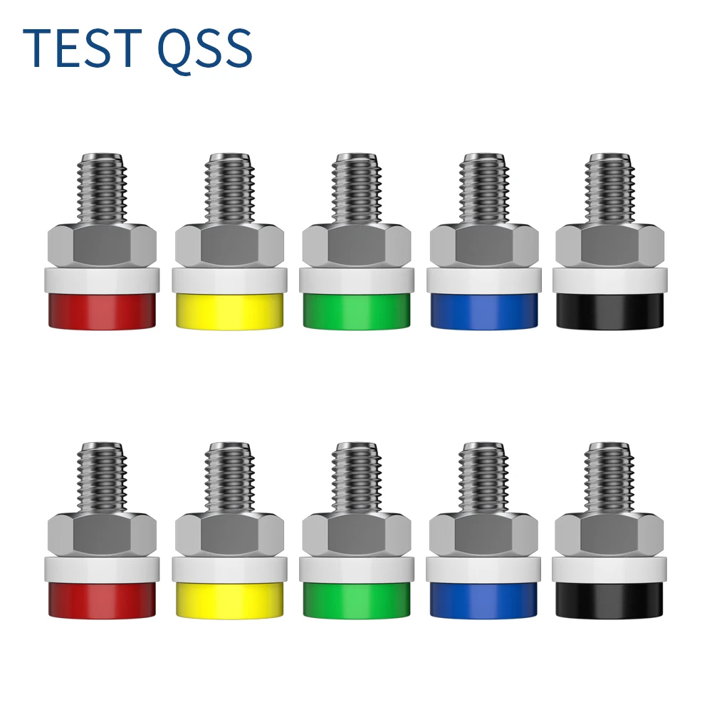 QSS 10PCS 2MM Banana Socket Binding Post Nut Banana Plug Jack Electrical Connector Terminal Test Hole DIY Parts Q.40001