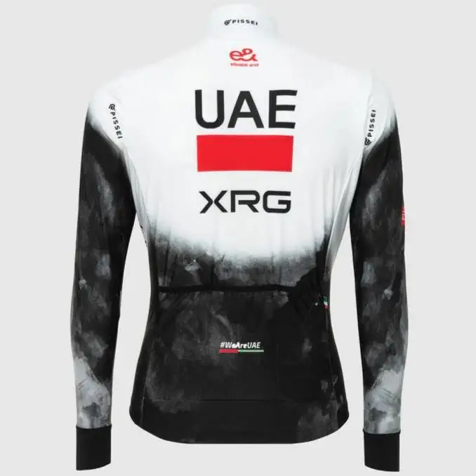 الإمارات العربية المتحدة فريق الشتاء الحراري الصوف طويلة الأكمام الدراجات جيرسي مجموعة Ropa Ciclismo دراجة الملابس الجبلية الدراجة الرجال مريلة السراويل دعوى 2025
