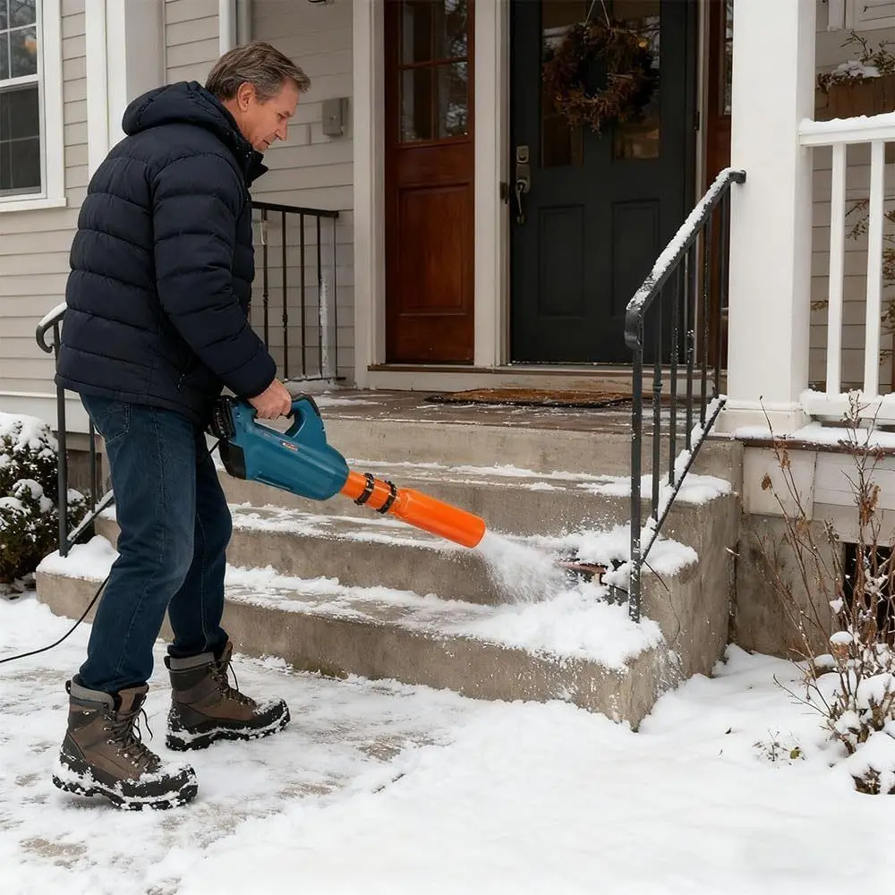 سهلة التركيب، فوهات دائرية معززة لتدفق الهواء، ملحق منفاخ أوراق الشجر لجميع الأحوال الجوية، جزء بديل لتدفق الهواء المزدوج #4