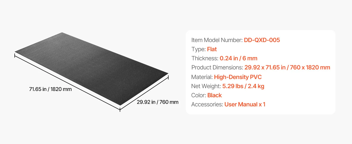 SucceBuy Treadmill Mat for Carpet Floor Exercise Equipment Mat for Elliptical Walking Pad High Density PVC Protector for Home