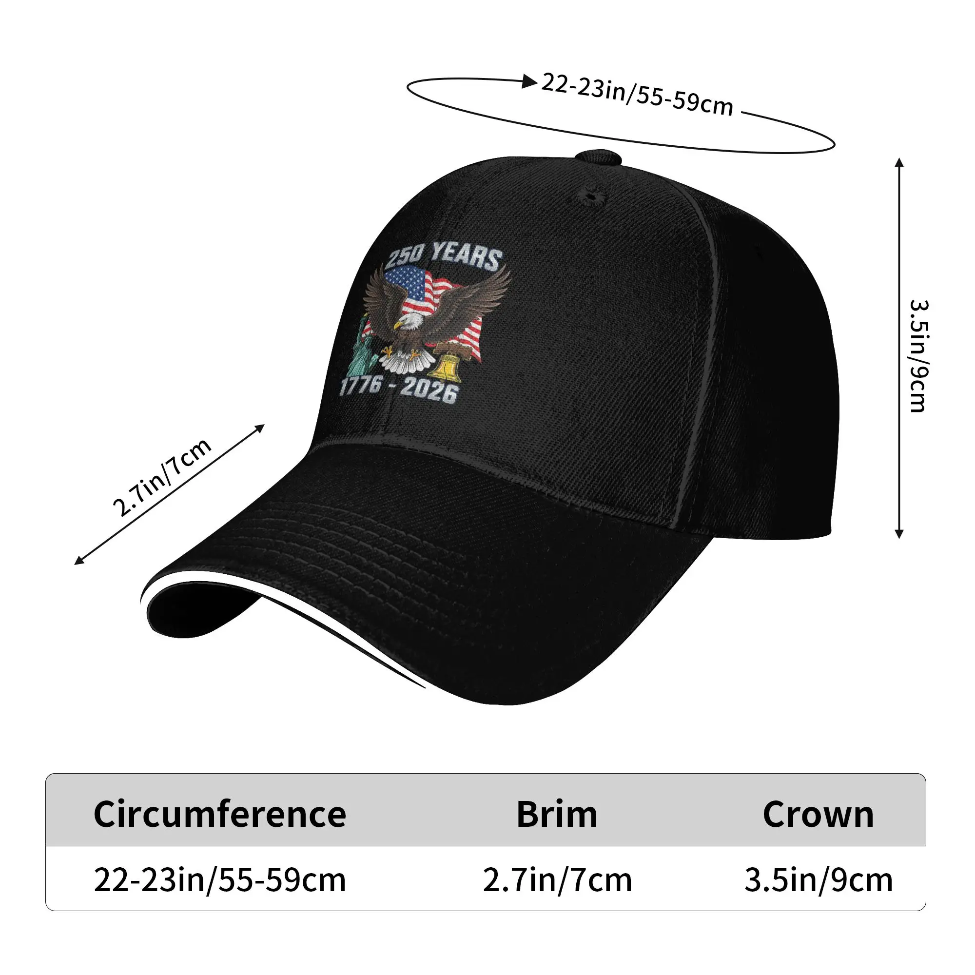 250th Anniversary USA 250 Year America Patriotic 4th of July Baseball Cap  Summer Casual Trucker Hat For Sun Baseball Caps