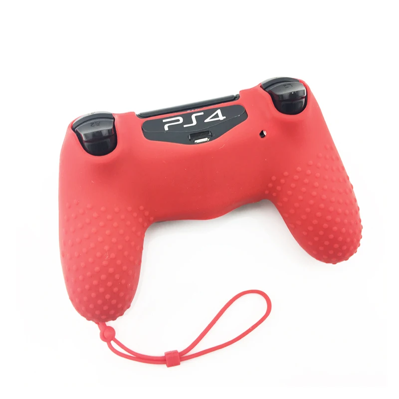 Picture 7: Anti Slip Rubber Protective Skin Case For Dualshock 4 PS4 Pro Slim Controller Cover With Hand Wrist Strap 2 Silicone Analog Grip