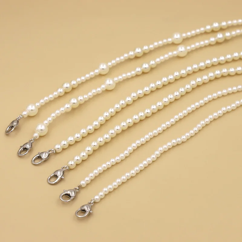 120cm Phone Case Chain Women Jewelry Imitation Pearl Long Chain Shoulder Strap for Bag Anti-Lost Mobile Phone Lanyard