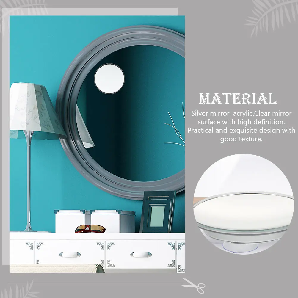 

2Pcs Suction Cup Magnifying Makeup Mirror Silver Round 20x Clear Cosmetics Mirror Vanity Bathroom Sucker Design