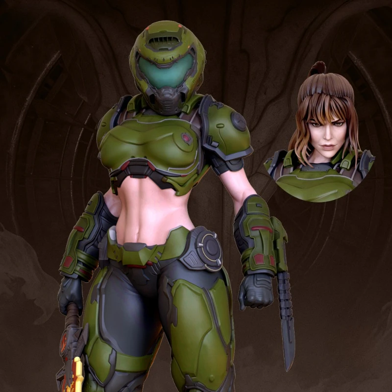 

1/24 Scale Die-Cast Resin Figure Model Kit Doomsday Girl (2 Heads) NSFW Hobby Miniature Toys Unassembled Unpainted DIY Diorama