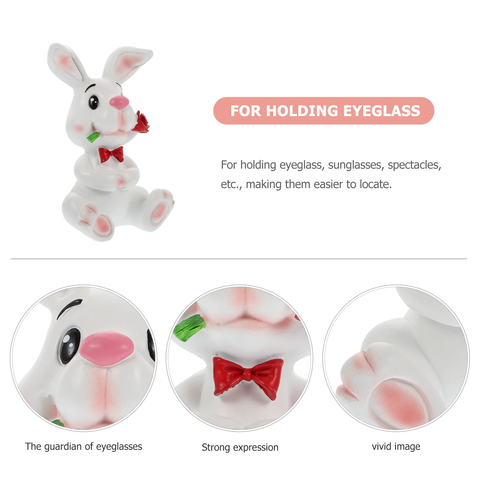 

1Pcs Rabbit-Shaped Spectacle Holder Heavyweight Resin Glasses Stand Desktop Ornament Eyeglasses Sunglasses Display Stand Home