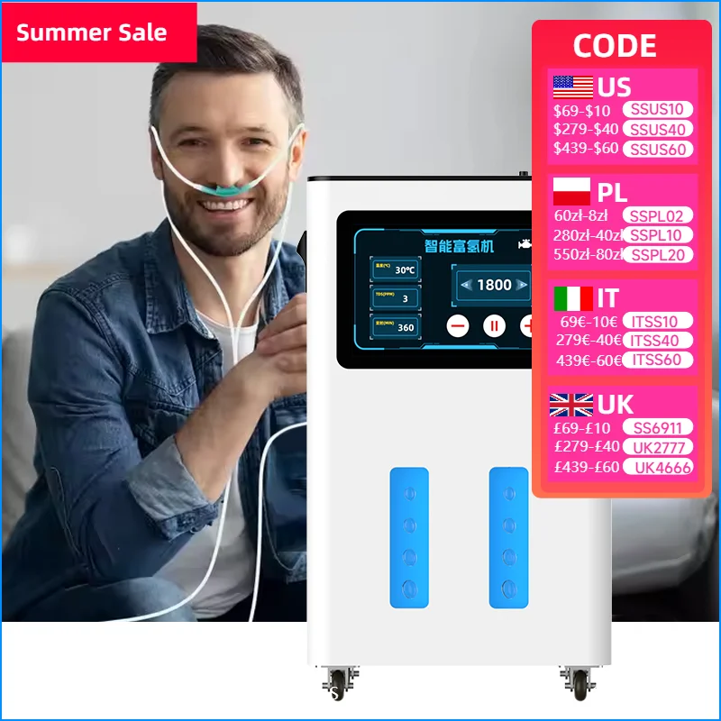

Hydrogen Inhaler Generator 99.99% Purity Molecular Hydrotherapy Inhalation Machine Household 1800ML Hydrogen Oxygen Machine