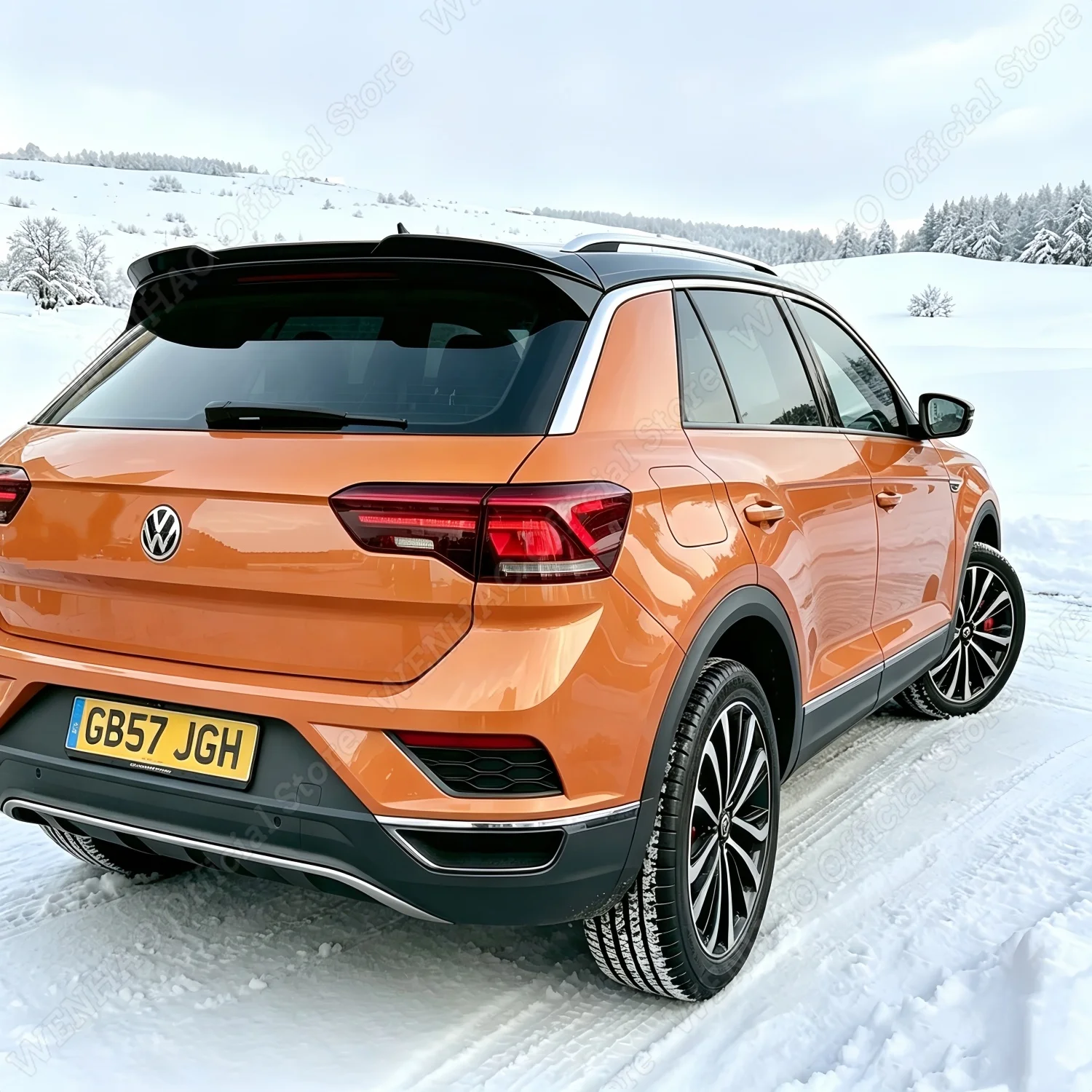 For VW T-ROC MK1 A11 TSI TDI R R-line SUV 2017-2024 Gloss Black Car Rear Spoiler Wing Rear Roof Spoiler Caps Bodykits Tuning