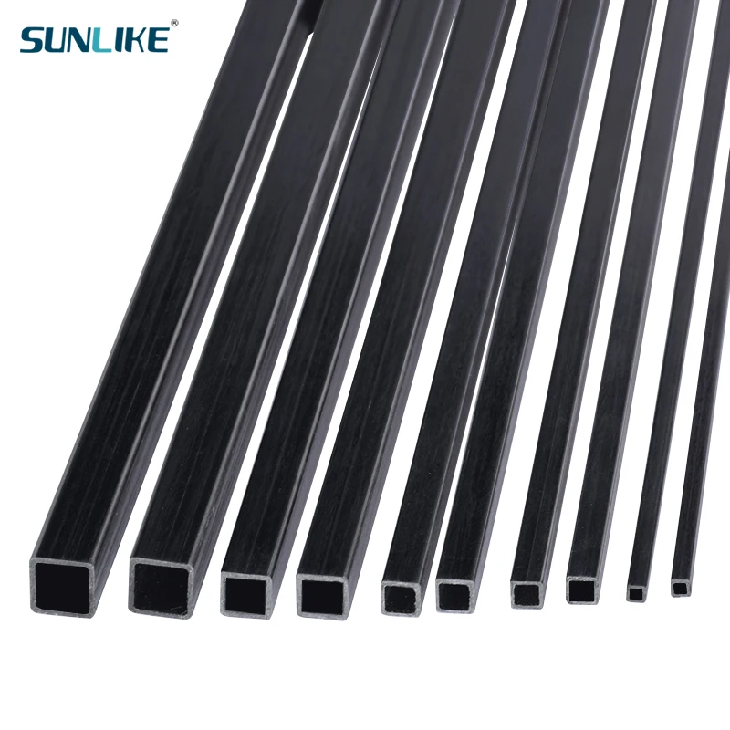 4pcs/Lot Carbon Fiber Square Tube Length 500mm Outer Diameter 3mm 4mm 5mm 6mm 8mm 10mm Carbon Square Tube