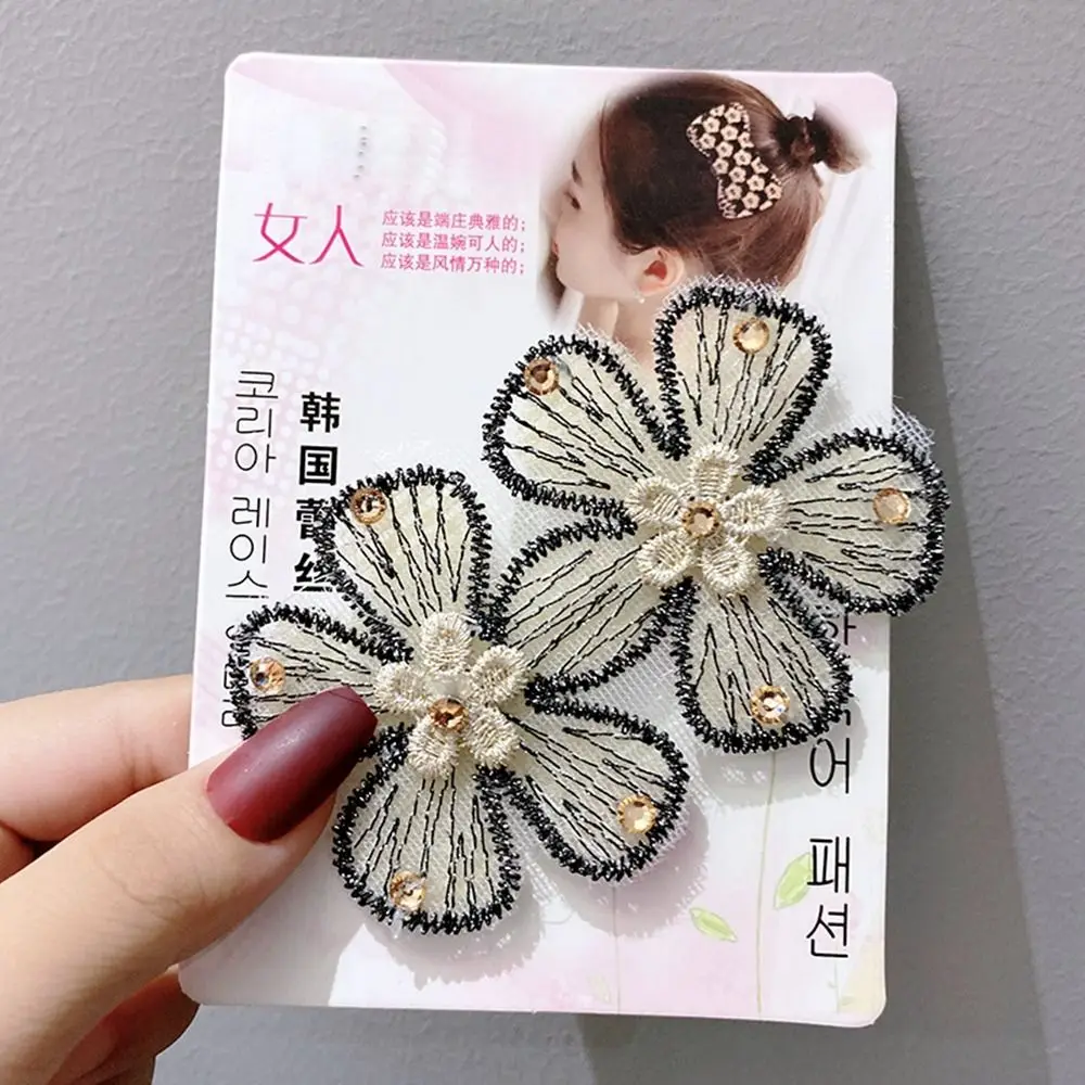 Fashion Flower Seamless Magic Paste Butterfly Bow Bangs Paste Hair Holder Styling Tool Hair Clip Girls