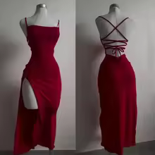 Halter Neck Dress Bodycon Strap Mini Party Style for Women - Red