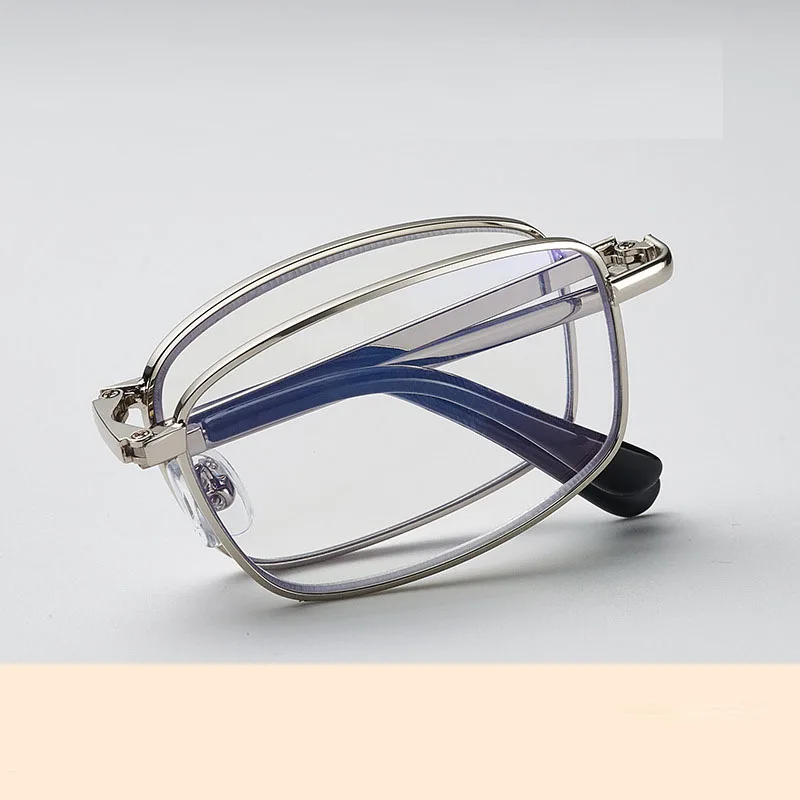 

Fashion Folding Reading Glasses Women Men Anti Blue Ray Metal Full frame Portable Eyewear Readers Eyeglasses +1.0 To +4.0