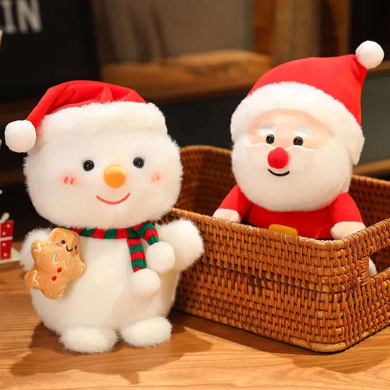 22cm adorável papai noel & elk brinquedos de pelúcia boneca animal de pelúcia presentes de natal para decoração de casa de alta qualidade