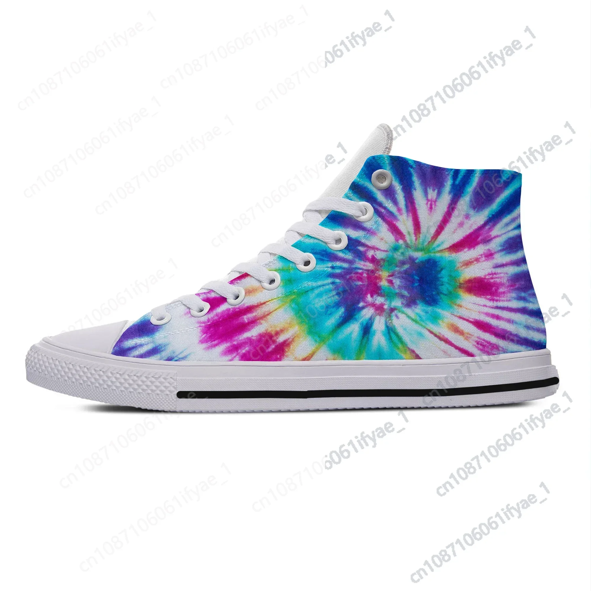 Hot Summer Multicolor Tie Dye Color Novelty Design High Top Latest Canvas Shoes Men Women Casual Sneakers Classic Board Shoes