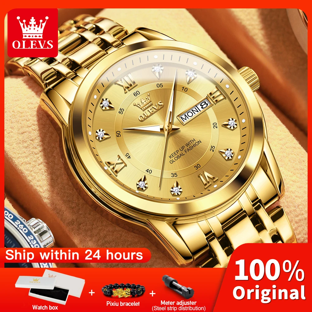 

OLEVS 5513X Mens Watch Original Quartz Watch Waterproof Luminous Zircon Scale Perfume Watches For Men &Woman Gifts Box Reloj ﻿