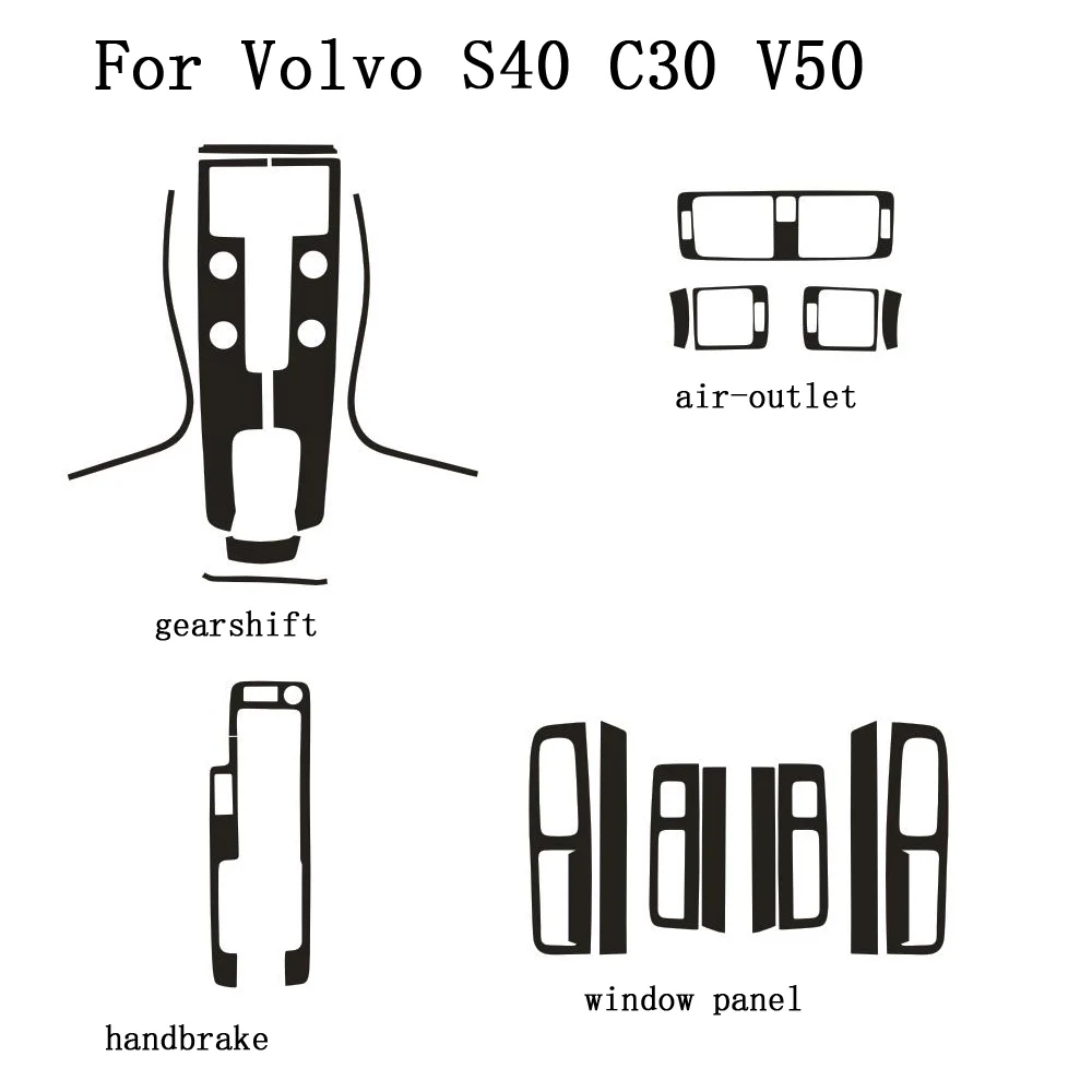 For Volvo S40 V50 C30 Car-Styling 3D/5D Carbon Fiber Car Interior Center Console Color Molding Sticker Decals Parts view 4