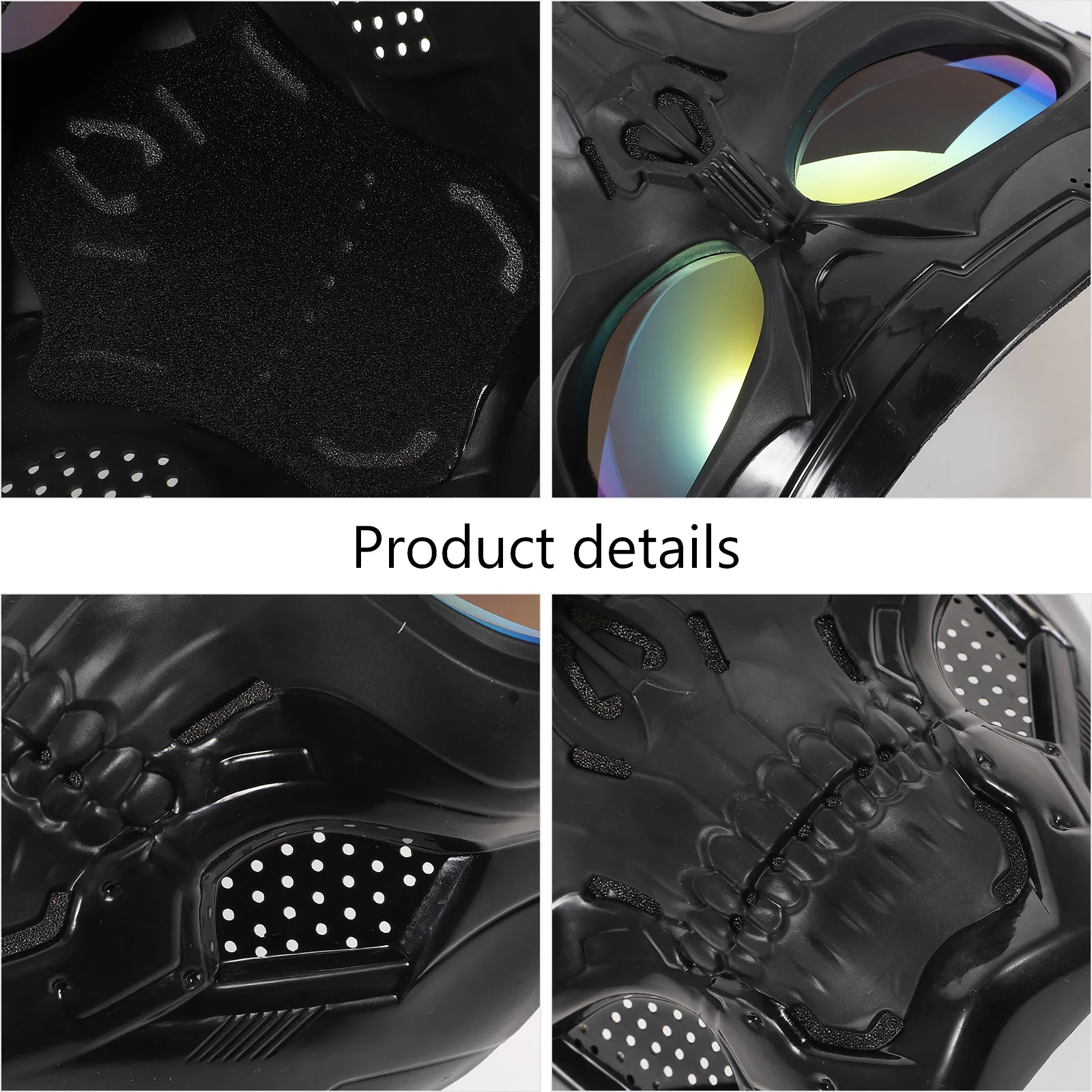 

Motorcycle Goggles Biker Mask Riding Glasses Masks Skull Strengthen for Windproof Face Abs