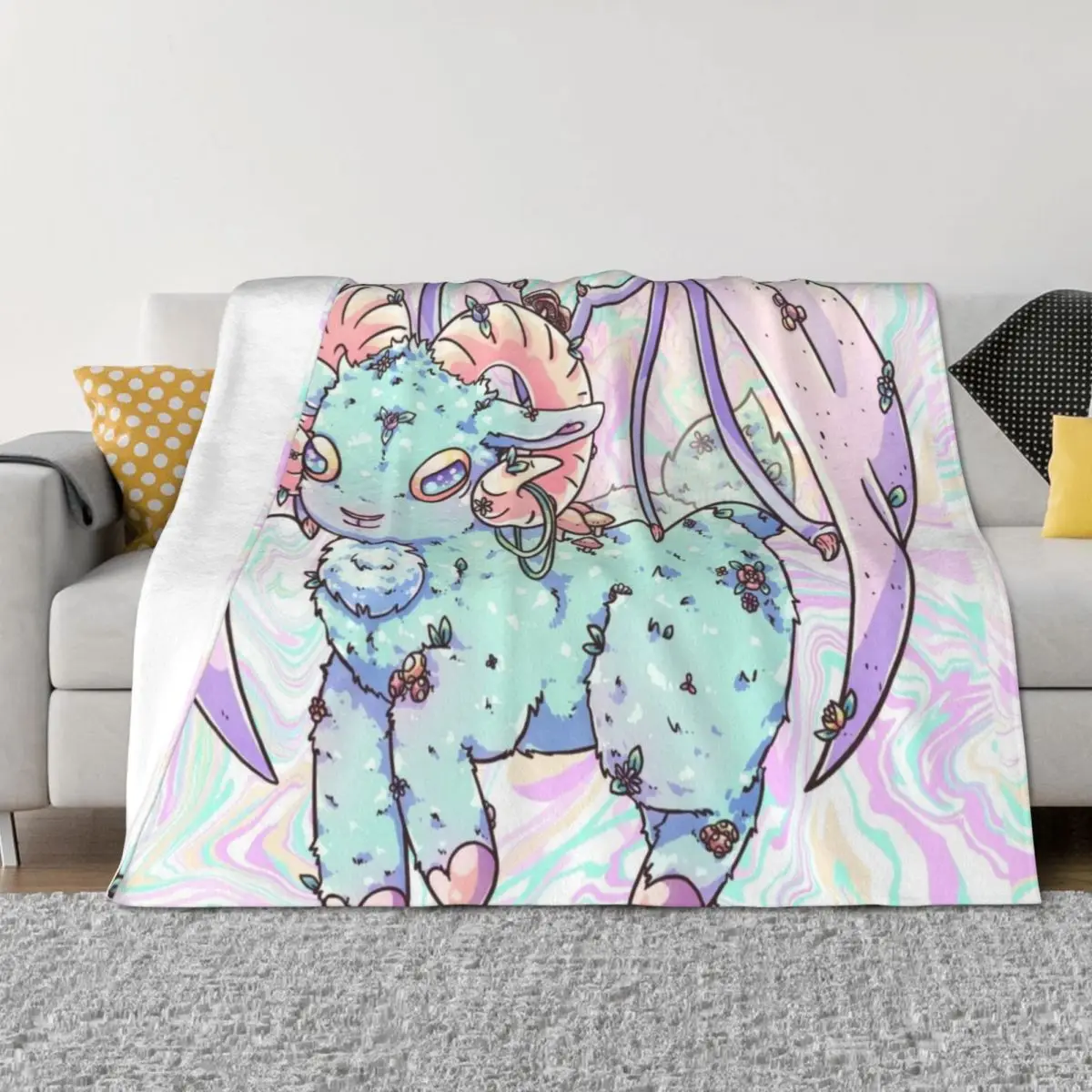 

Pastel Jersey Devil Throw Blanket Flannels heavy to sleep Luxury St Fashion Sofas Blankets