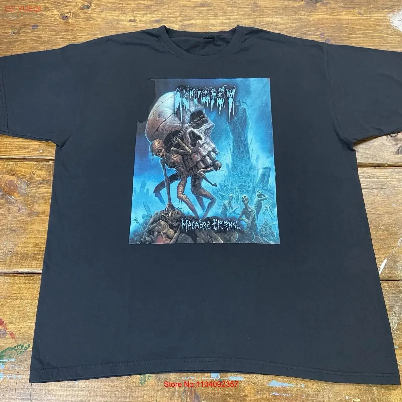 Autopsy Macabre Eternal Metal Band T Shirt Size XL Black vintage Washed homme Stretched Top For Everyday Wear Soft