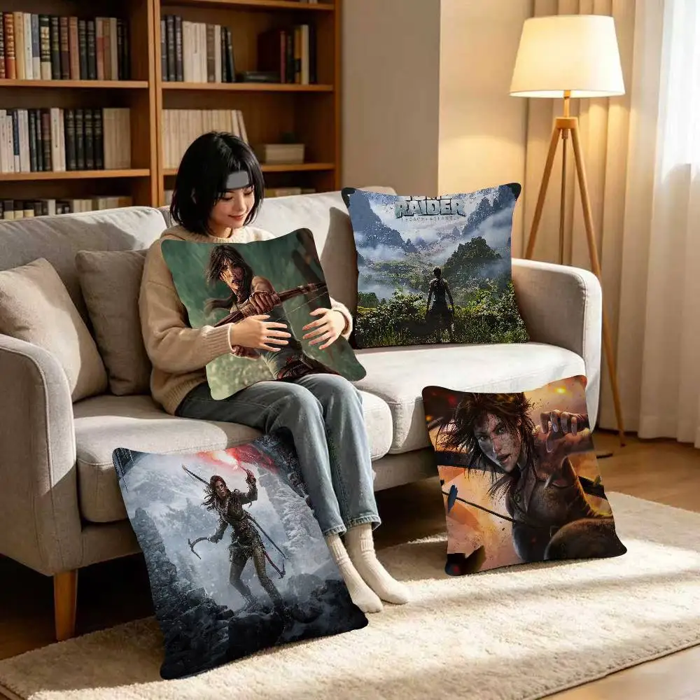 1pc Almofada do Jogo Tomb Raider, Almofada de Anime, Capa de Almofada para Sofá e Cama, Capa de Almofada Decorativa