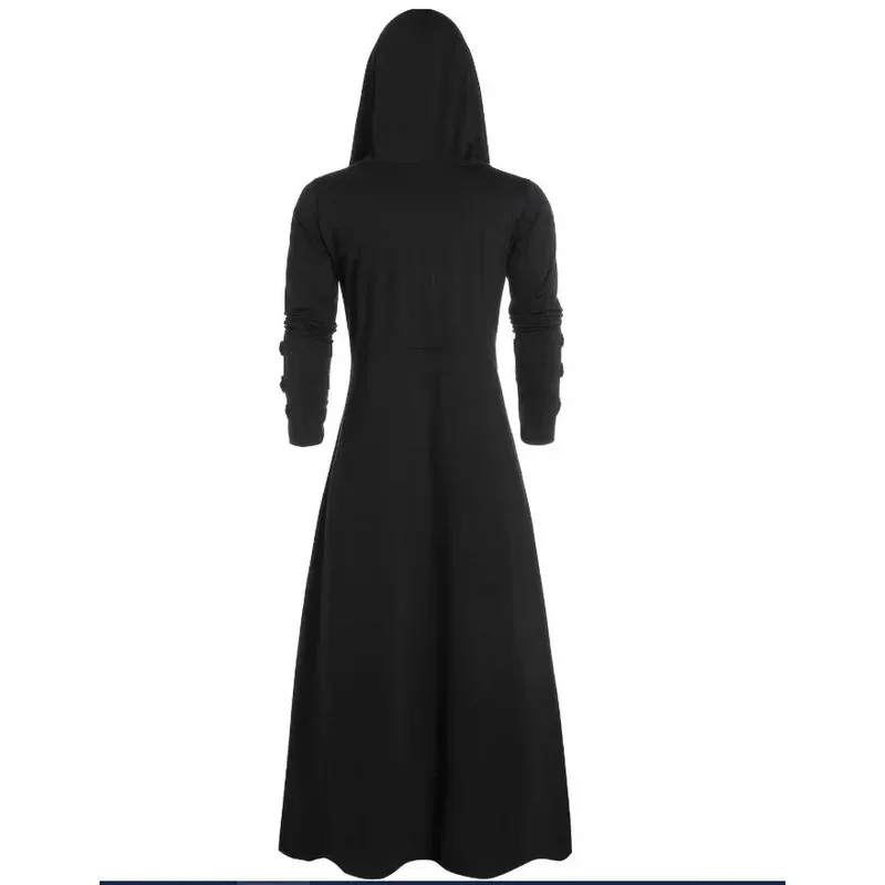 Manteau gothique Long pour hommes et femmes adultes, victorien médiéval, Steampunk, manteau à capuche, createur de Vampire, Costumes de Cosplay pour Halloween