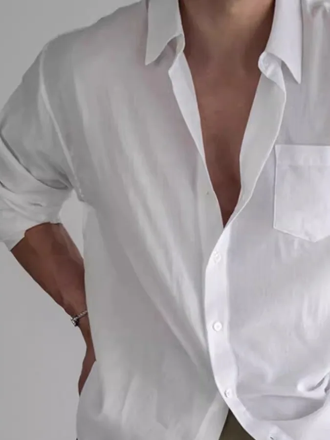 

Мужская рубашка-кардиган American Sle из хлопка и льна, тонкая, дышащая, с длинным рукавом, с защитой от солнца, повседневная рабочая одежда