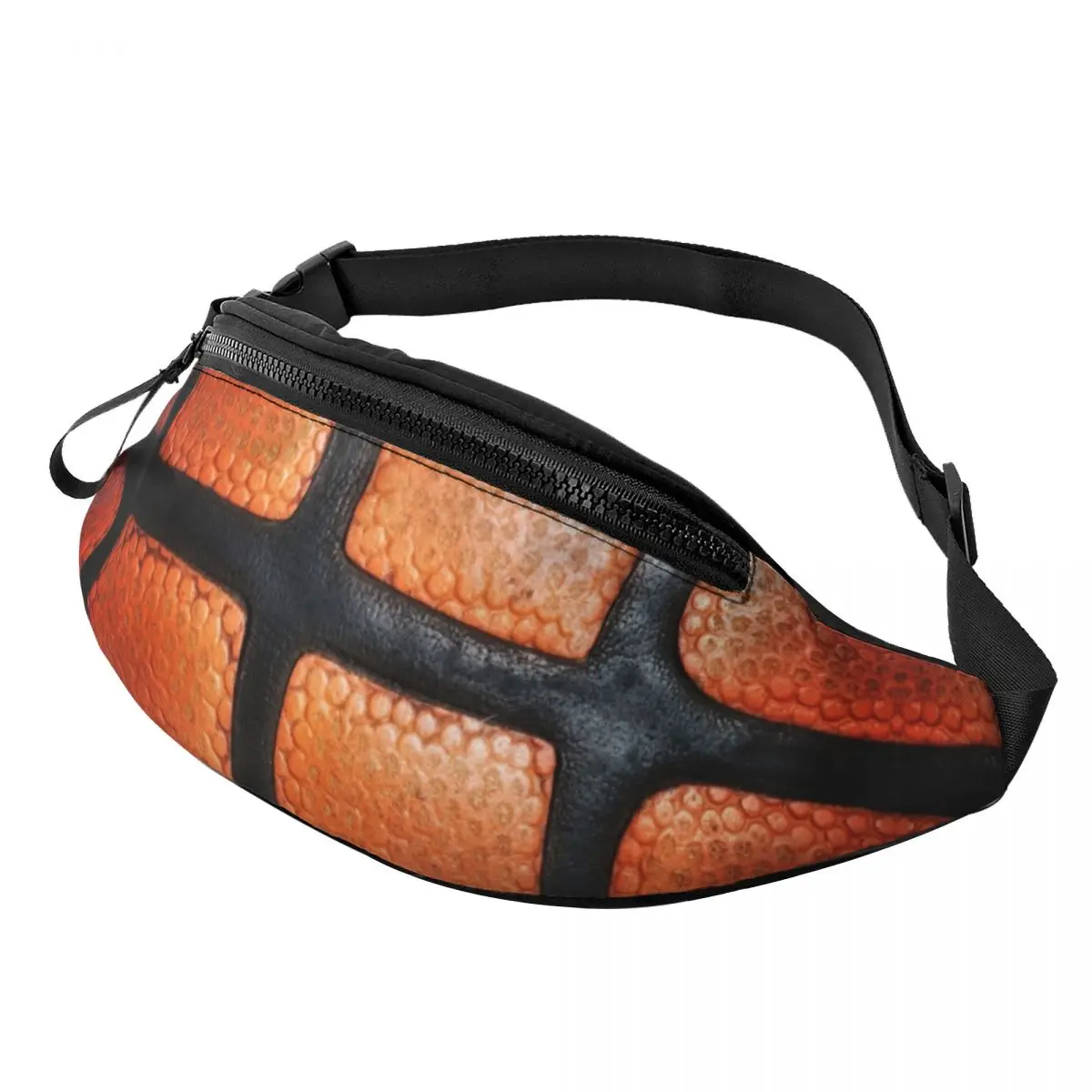 

Basketball Leather Art Fanny Pack Women Men Fashion Crossbody Waist Bag for Hiking Phone Money Pouch