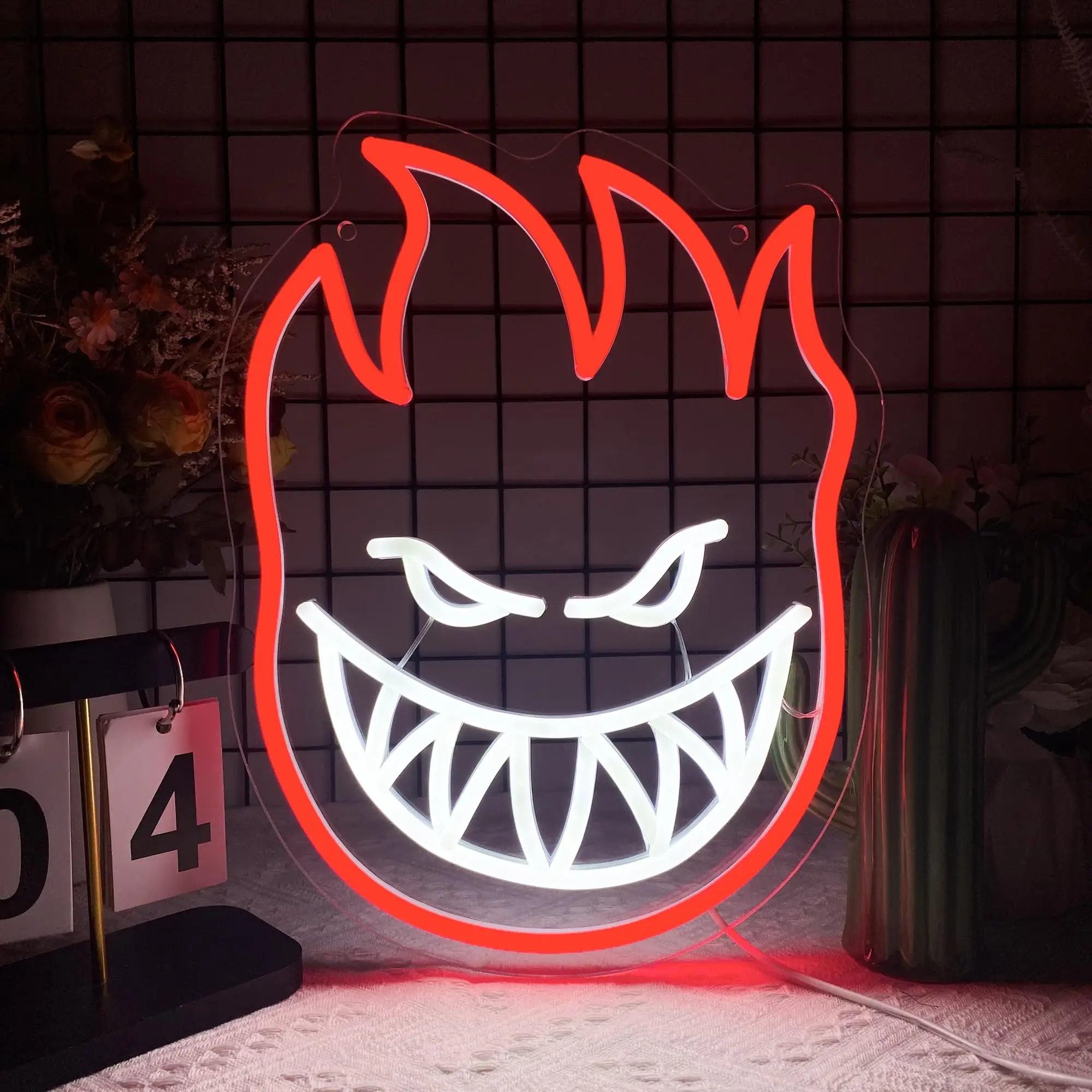 Flame LED Neon - Engraved Acrylic Design, USB Powered Dimmable LED Neon, Suitable for Bars, Parties, Game Room Wall Art