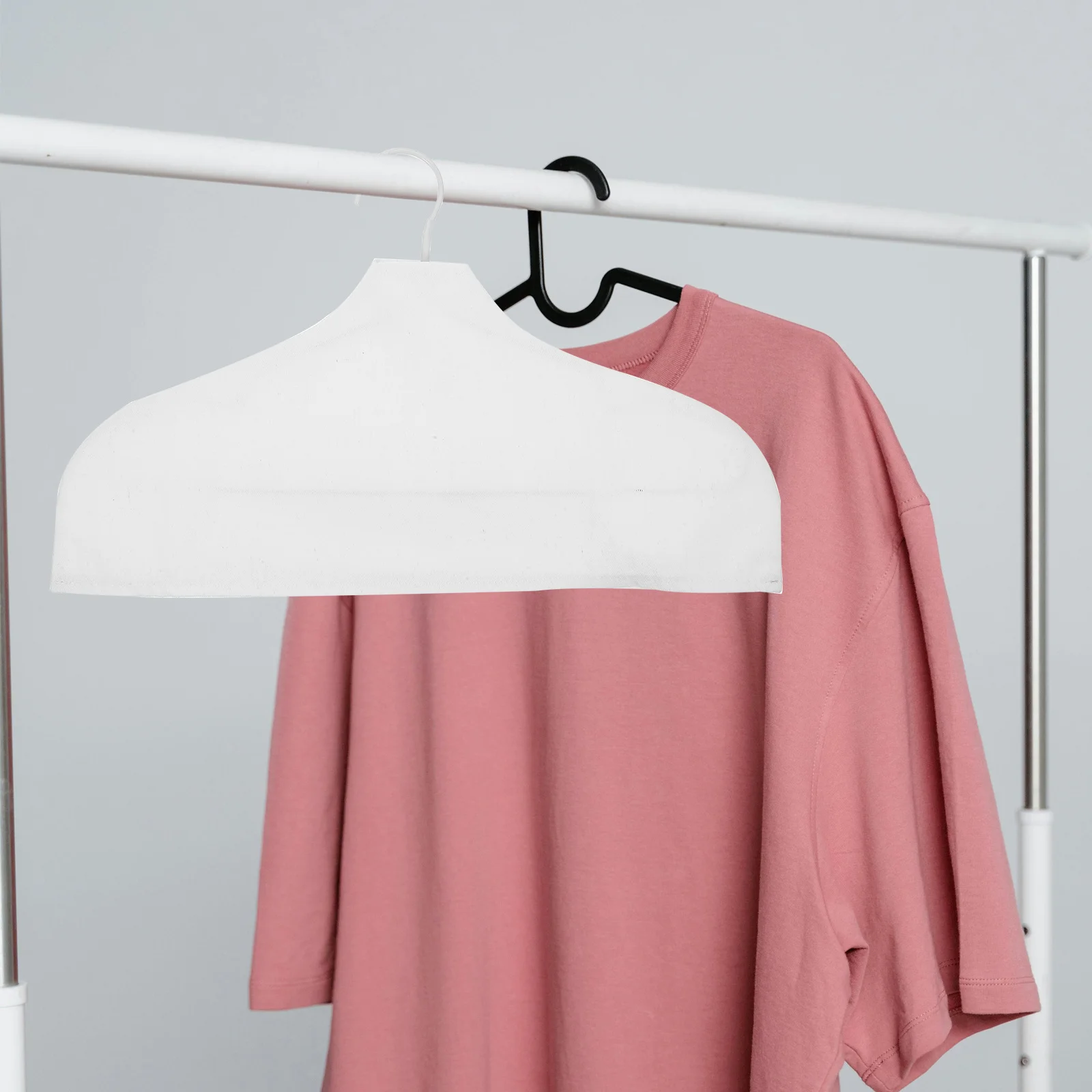 

3Pcs Linen Cotton Hanger Sleeves Non Slip Clothes Support Covers for Closet Organization Dust Free Clothing Protection