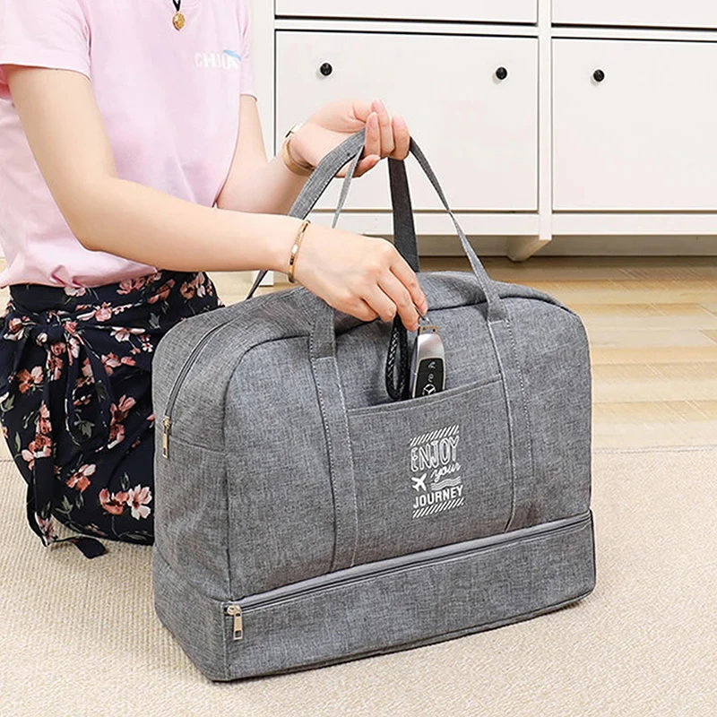 Fashion Folding Travel Bag Women Oxford Travel Weekend Overnight Bags Large Capacity Hand Luggage Tote Duffel Accessor Supplies