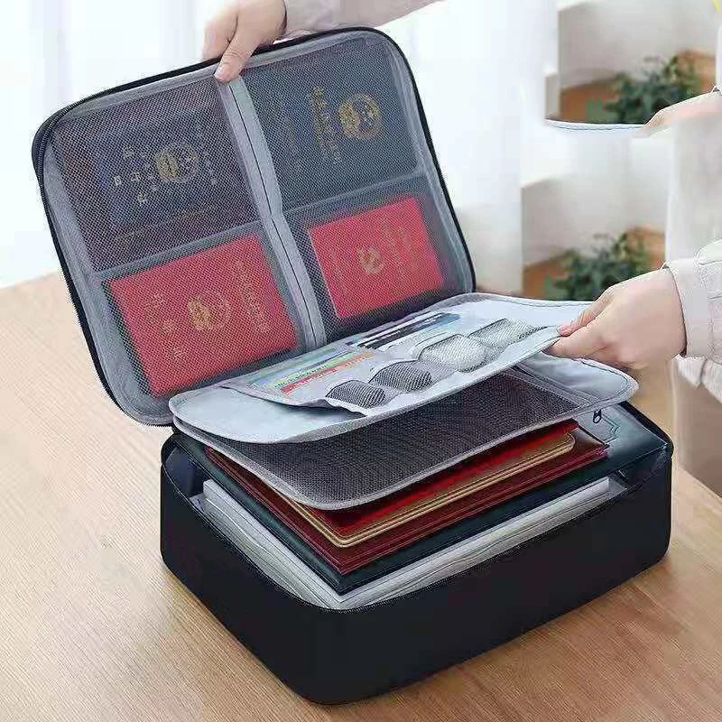 Document Storage Bag Card Bag Household Large-capacity Passport Document Denim Travel Storage Bag Handbag