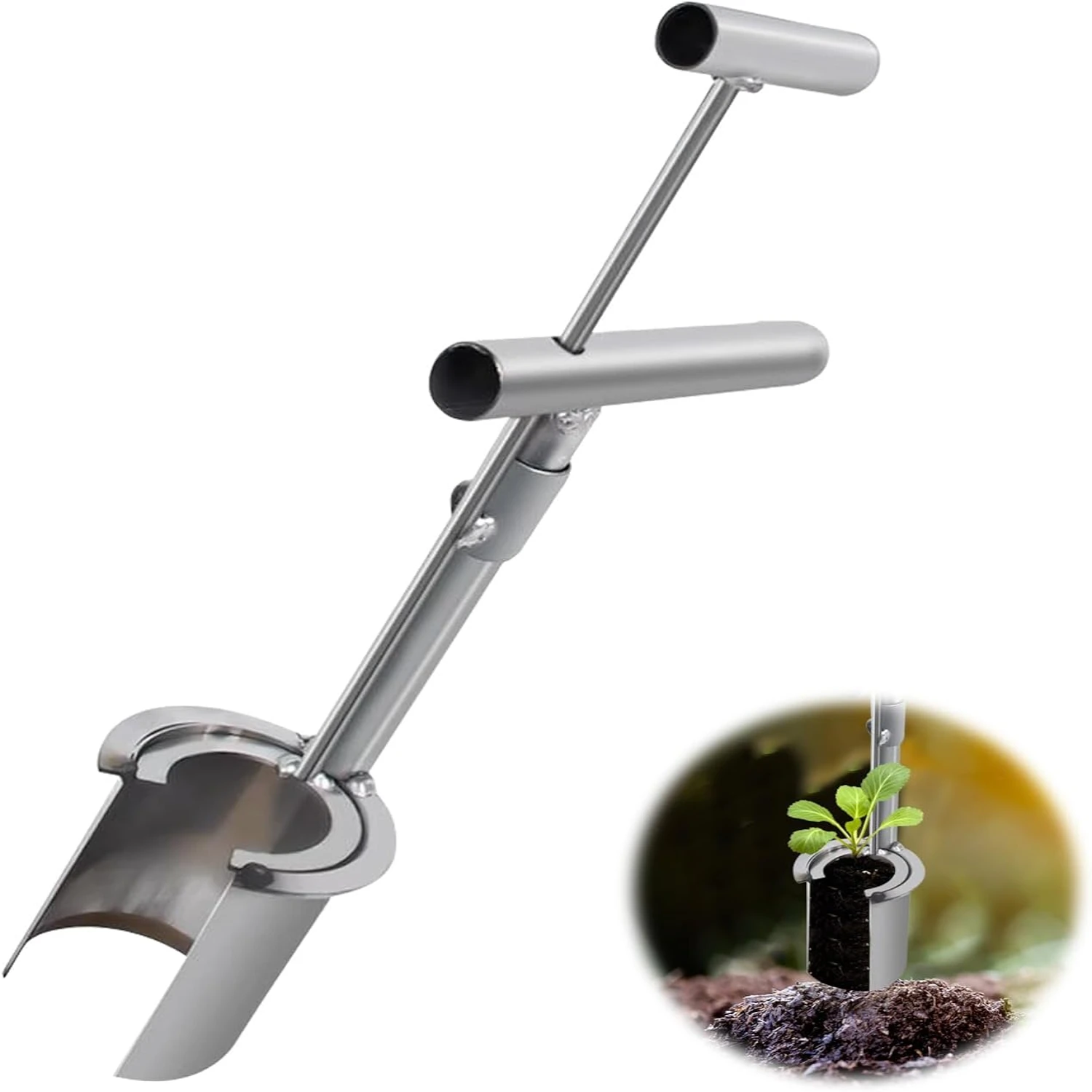 Sturdy and Highly Efficient Stainless Steel Handheld Bulb Planter Tool for Easy Digging in the Garden. Premium Quality Soil Samp