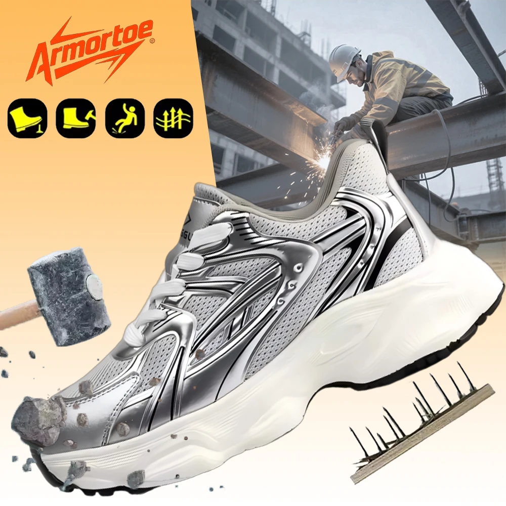 

ArmorToe Steel Head Women's Safety Shoes Anti-smash Anti-stabbing Wear-resistant Work Shoes Four Seasons Models #Armor2539