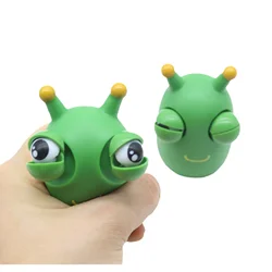 2Pcs Vegetable Worm Caterpillar Eye Toy Decompression Artifact Pinch Children Gift Vent Small Toys Decompression Trick Gift