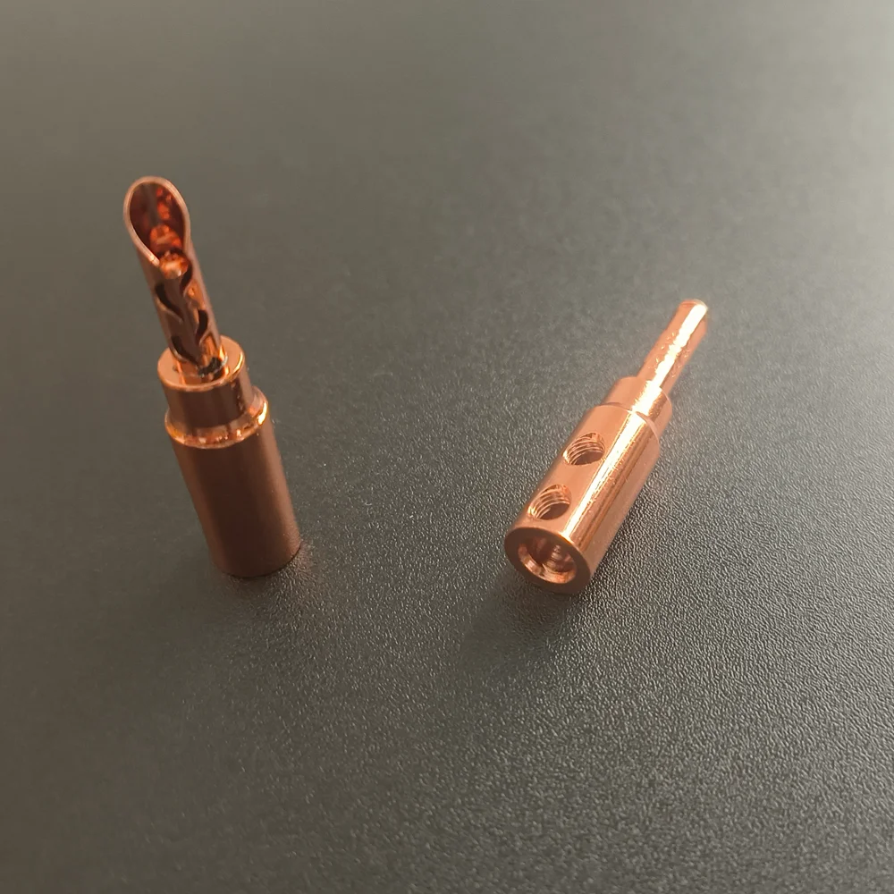 Hi-end HiFi Audio  Red Copper silver plated  banana BFA Plug Connector Jack 3mm~6mm Speaker cable banana plug connectors