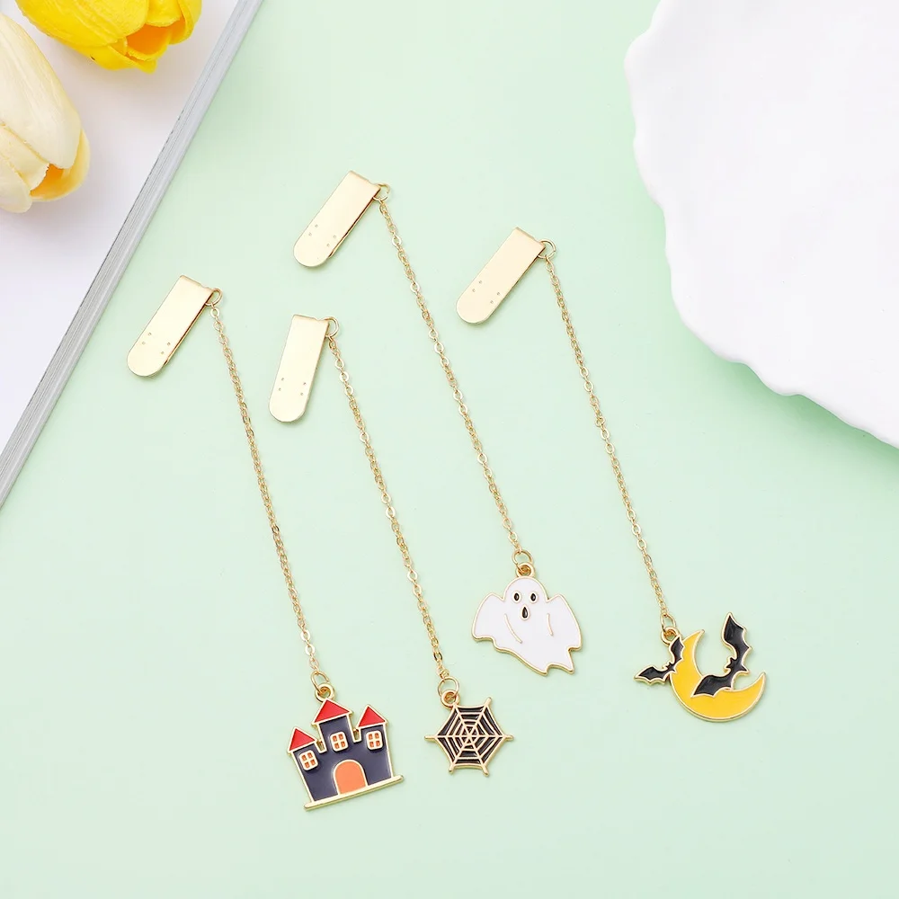 24 pcs/lot Creative Castle Pendant Bookmark Cute Book Marks Paper Clip School Office Supplies wholesale