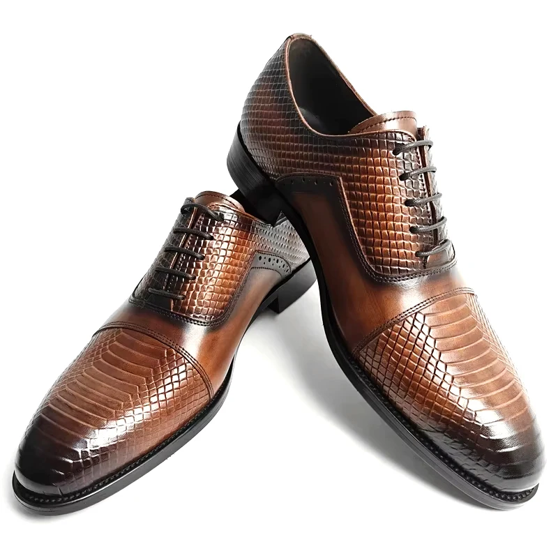 

Luxury Elegant Oxford Shoes Men Genuine Leather Social Business Shoe Comfortable height increasing casual leather shoes