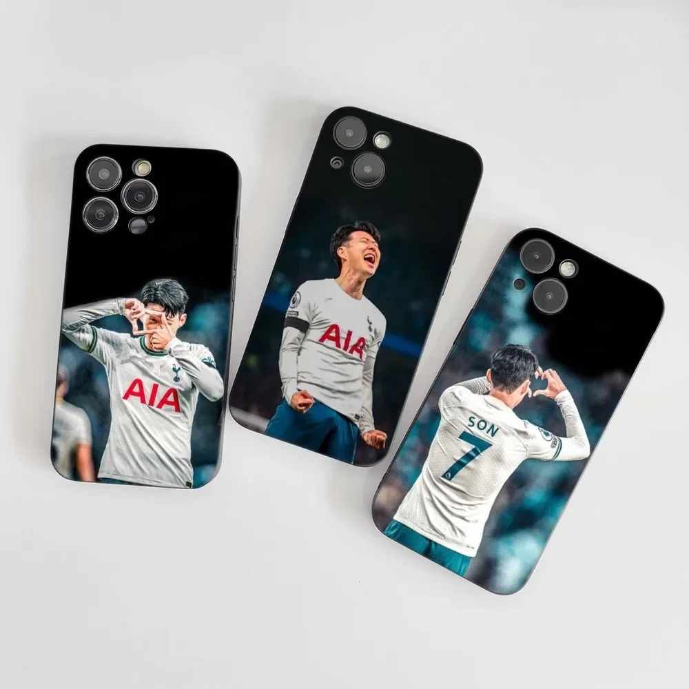 1pc Korea Son H-Heung-mins Football Phone Case Silicone Soft For IPhone 16 15 14 13 12 11 Plus Pro Max Plus