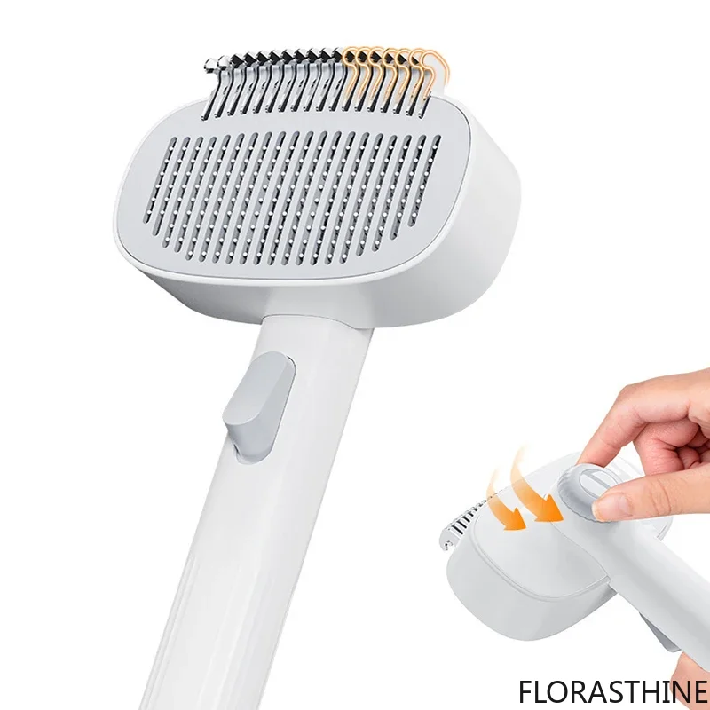 Magic Pet Grooming Brush - Effortless Knot Remover & Hair Collector, Detangling Painless for Cats & Dogs with Thick Fur