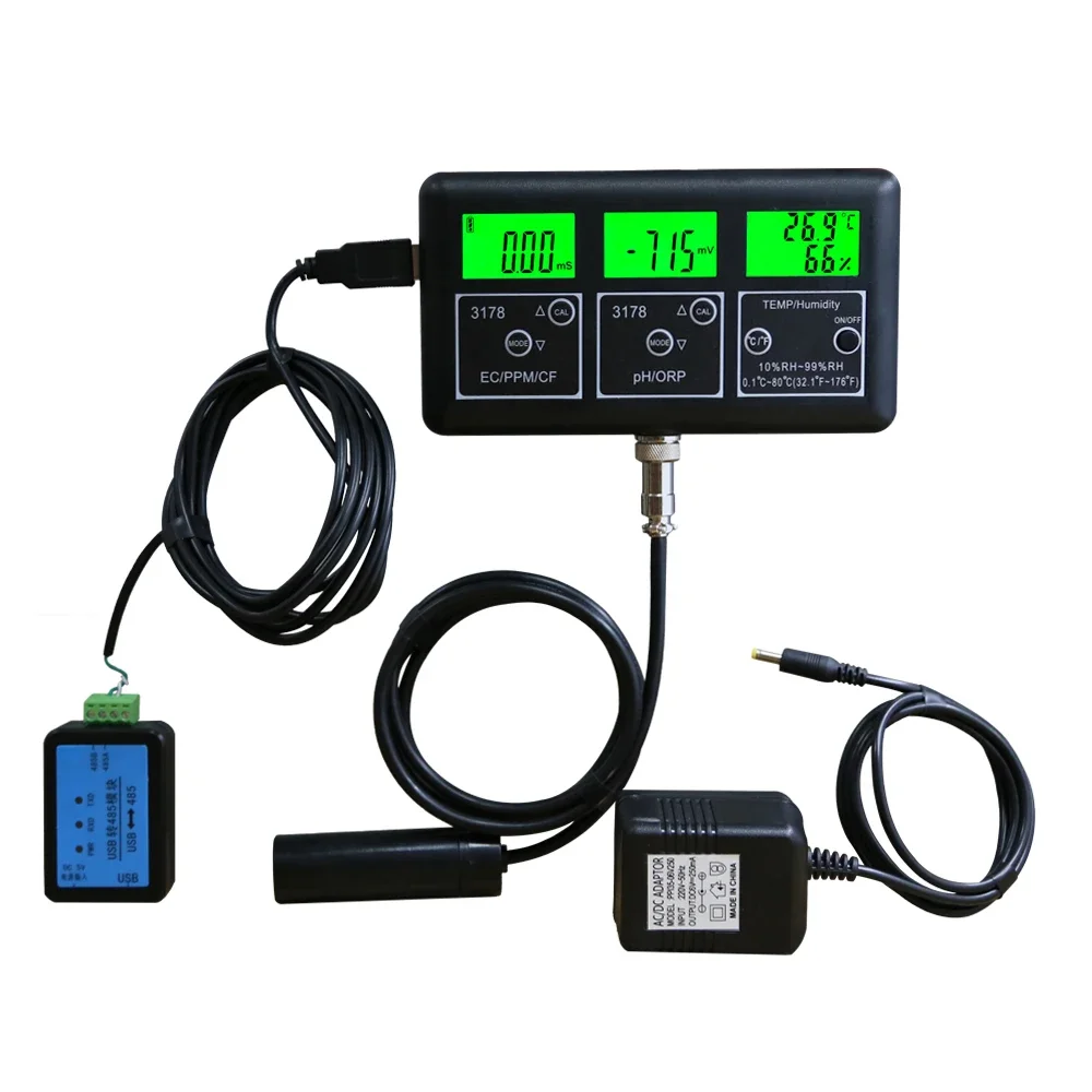 7 in 1 usb to rs 485 Aquarium detector ph meter ph  ppm ph orp CF Humidity tester for Fish Tank