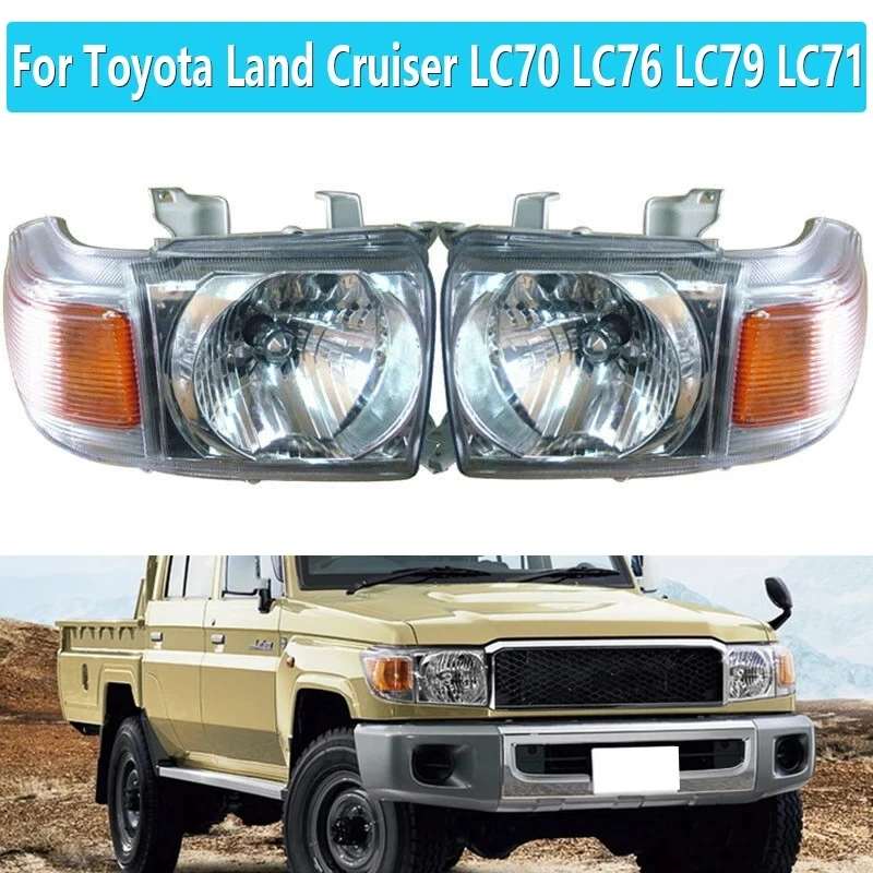 

Car Crystal Headlights Turn Signal For Toyota Land Cruiser LC70 LC76 LC79 LC71 2007-2015 Headlight Assembly